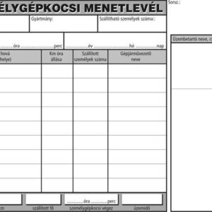 Személygépkocsi menetlevél