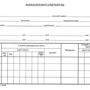 Szabadság nyilvántartólap